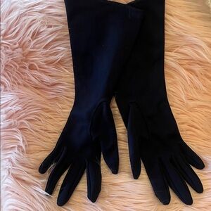 NYLON MIDNIGHT BLUE EVENING GLOVES